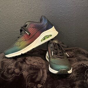 Skechers Uno Eye Catching Rainbow Gradient Sneakers size 8